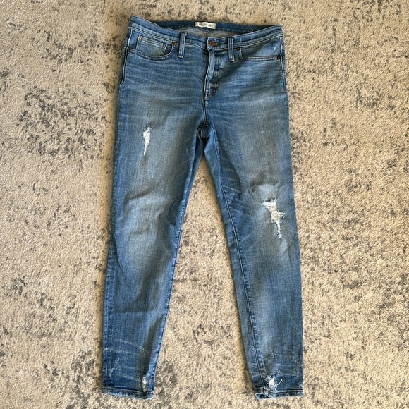 Madewell 9" High-Rise Skinny Jeans: Destructed-Hem Edition Size 32 - Picture 7 of 13